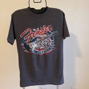 Fender Stratocaster Since ‘54 Graphic T-Shirt Charcoal Gray  Women Small